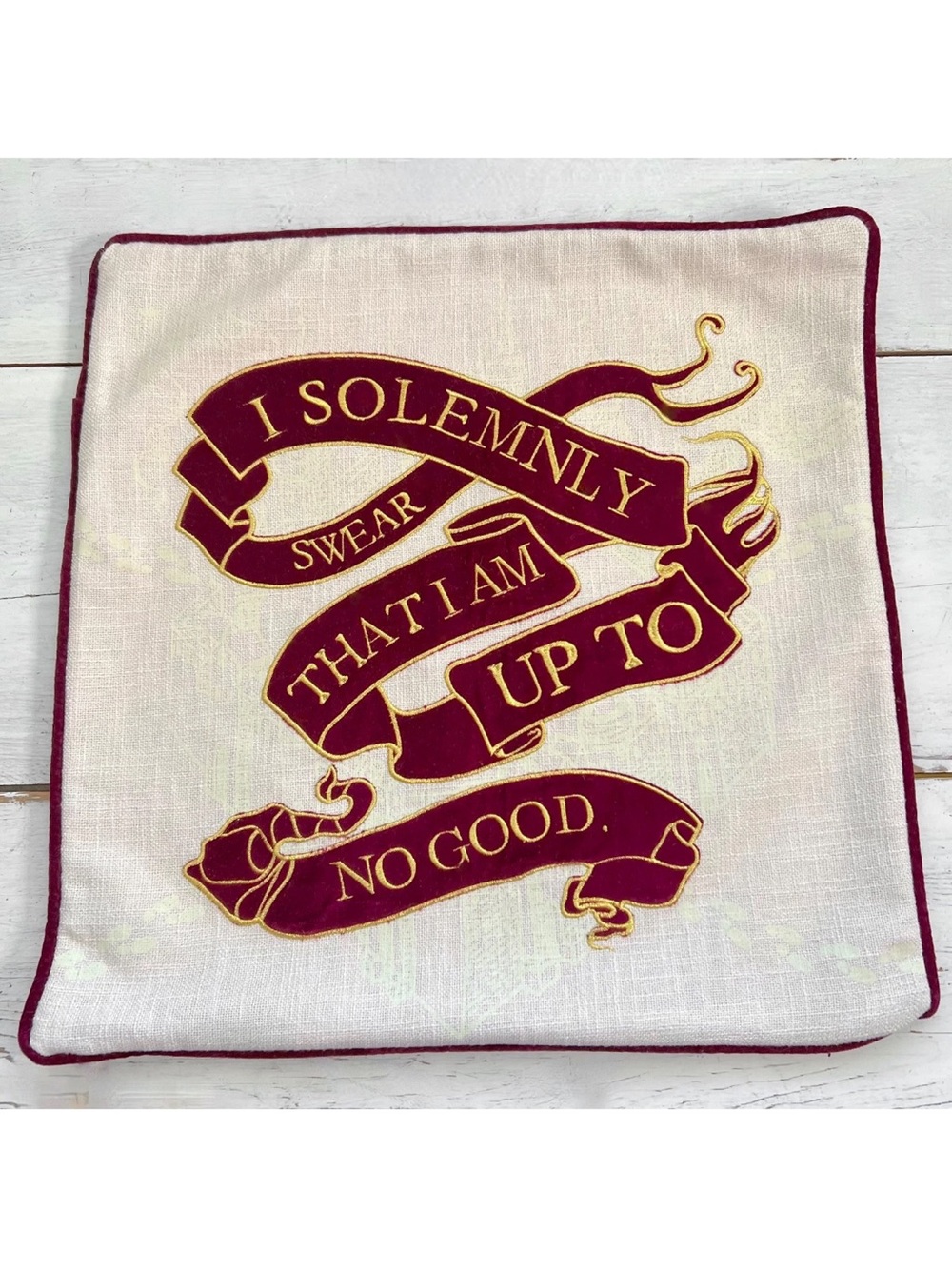 Pottery Barn Teen Harry Potter Marauders Map Pillow Cover 18x18 Glow In The Dark - Picture 9 of 13
